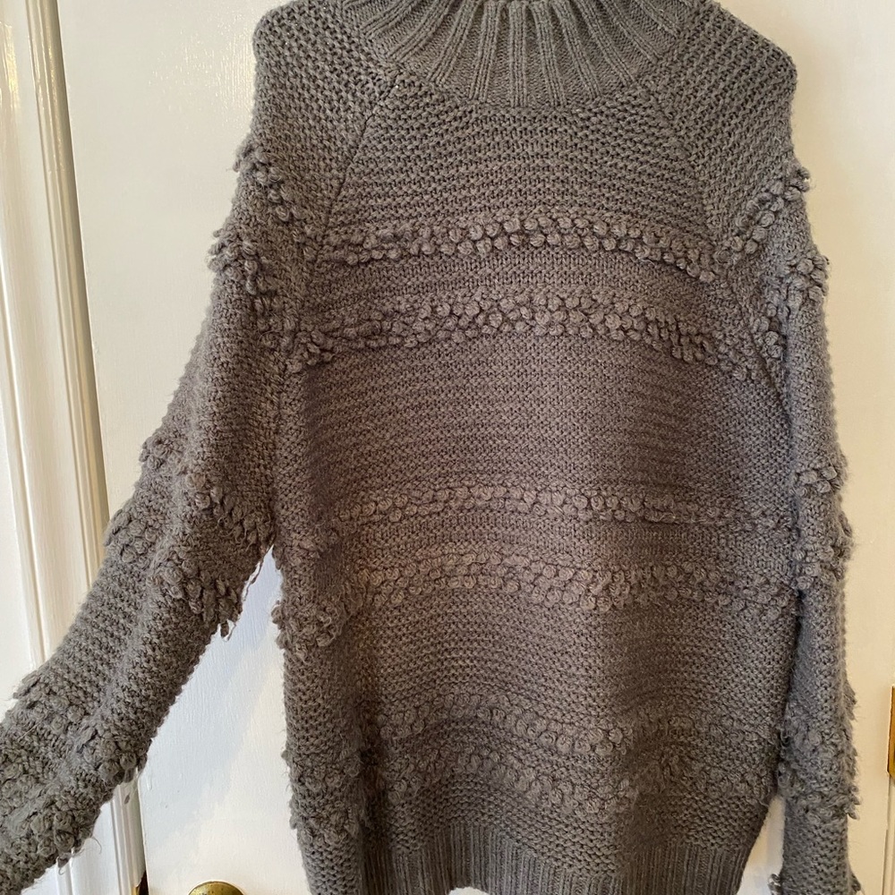 Gray turtleneck sweater